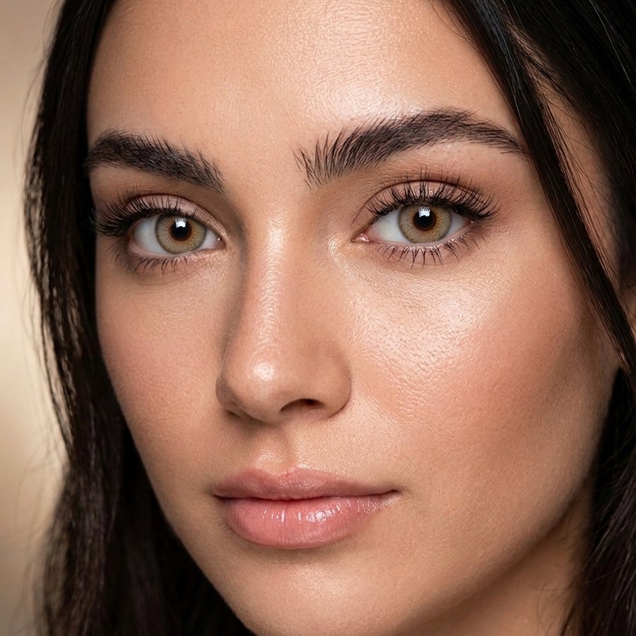 Model wearing lens